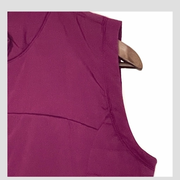 Adidas Clima Warm Down Fleece Lined Vest Zip Front Zip Pockets Wine Berry Pink - Picture 3 of 9